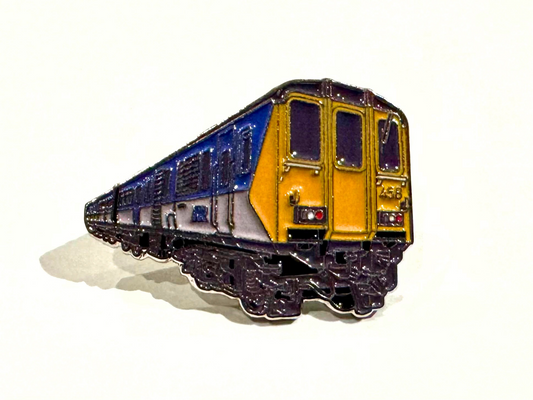 458 railcar enamel badge